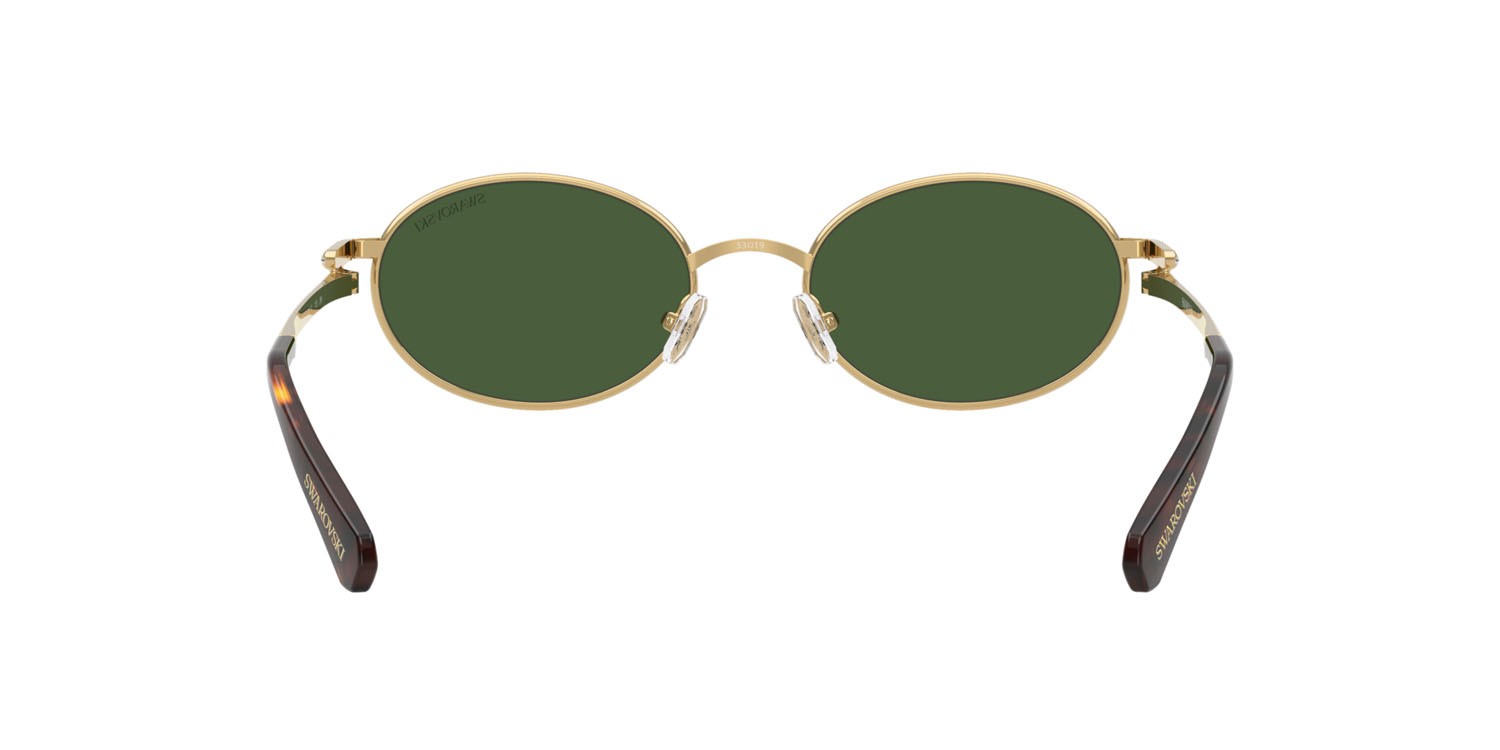 Sunglasses Swarovski SK 7033 (400471) color oro shape oval lenses verde scuro