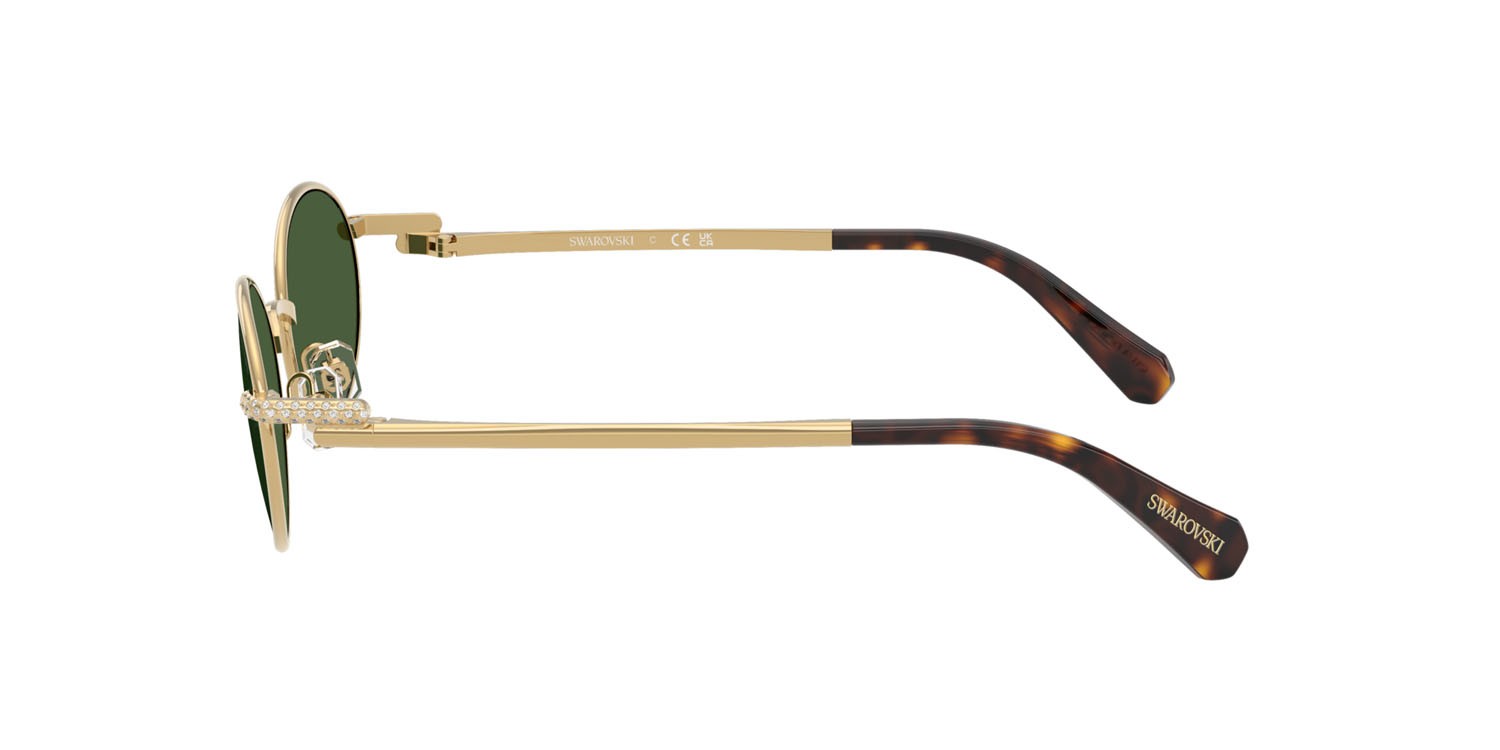 Sunglasses Swarovski SK 7033 (400471) color oro shape oval lenses verde scuro