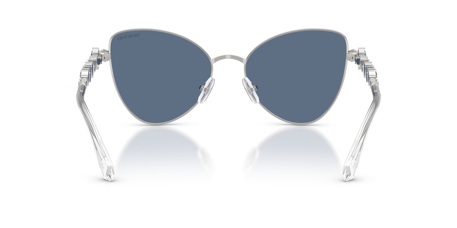 Sunglasses Swarovski SK 7034 (401A80) color argento shape butterfly lenses blu scuro