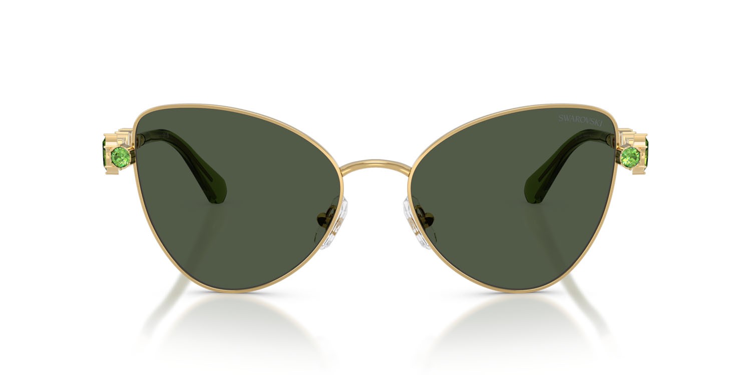 Sunglasses Swarovski SK 7034 (404G82) color oro shape butterfly lenses verde chiaro