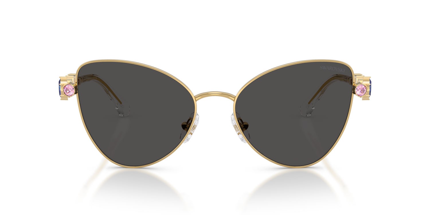 Sunglasses Swarovski SK 7034 (404M87) color oro shape butterfly lenses grigio scuro