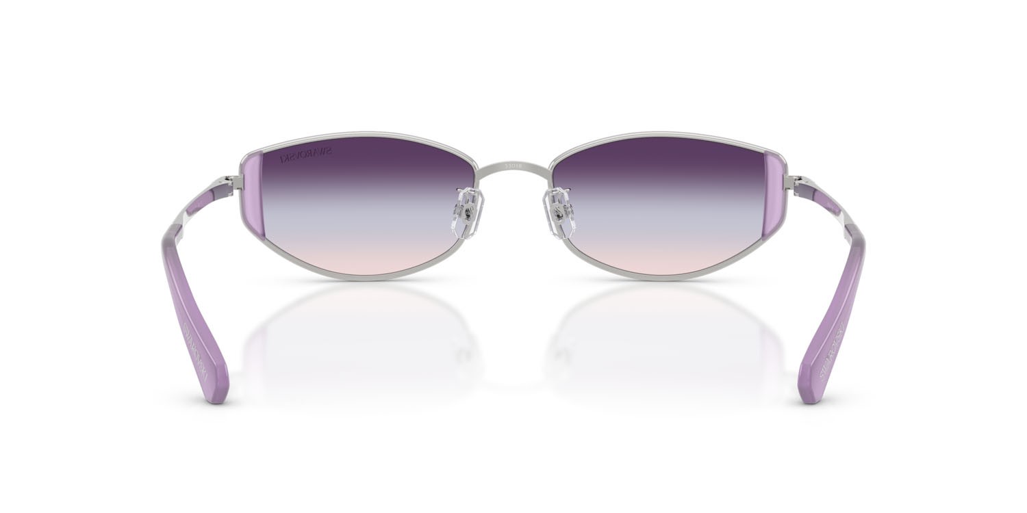 Sunglasses Swarovski SK 7035D (4001U7) color argento shape oval lenses viola sfumato