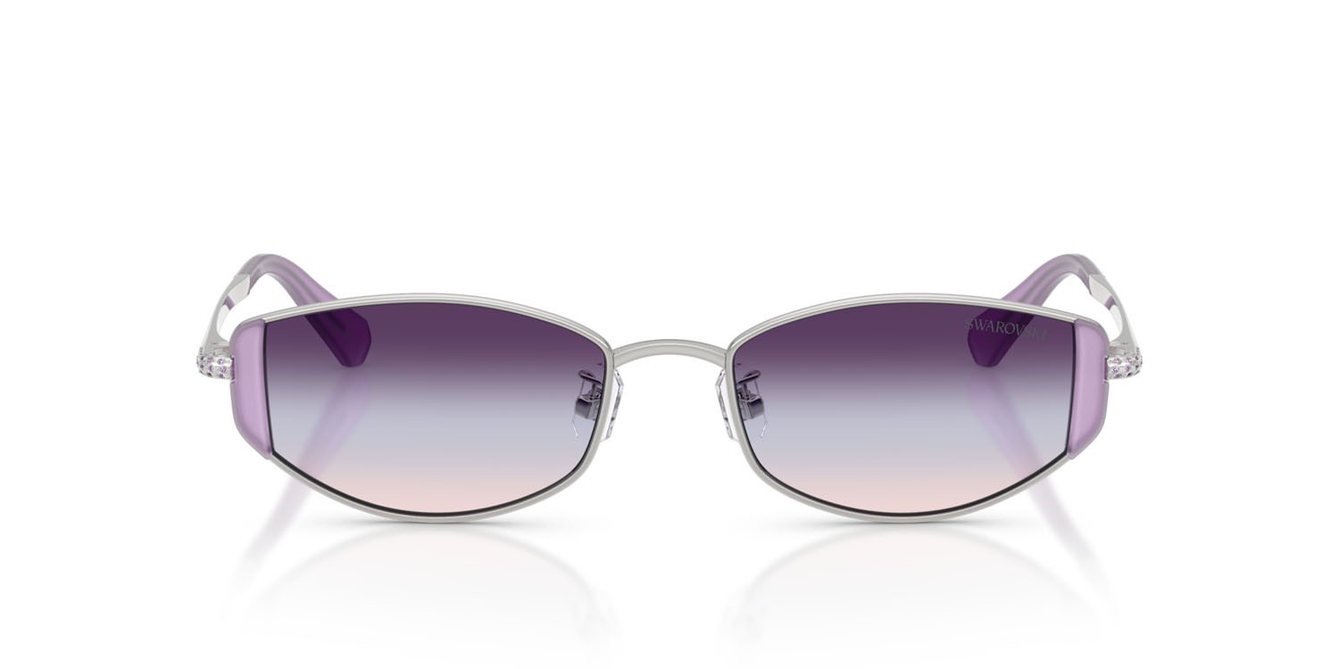 Sunglasses Swarovski SK 7035D (4001U7) color argento shape oval lenses viola sfumato