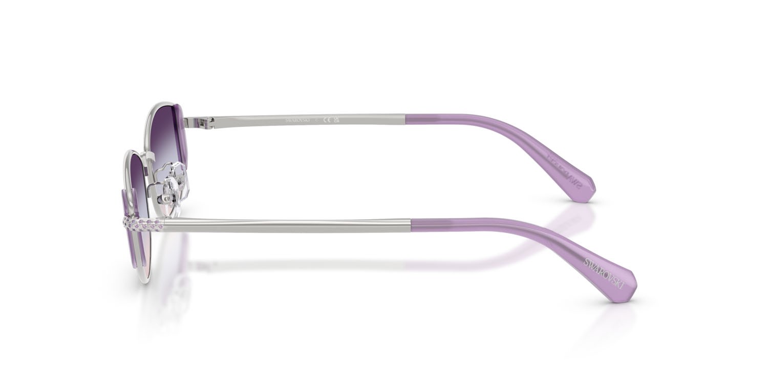 Sunglasses Swarovski SK 7035D (4001U7) color argento shape oval lenses viola sfumato
