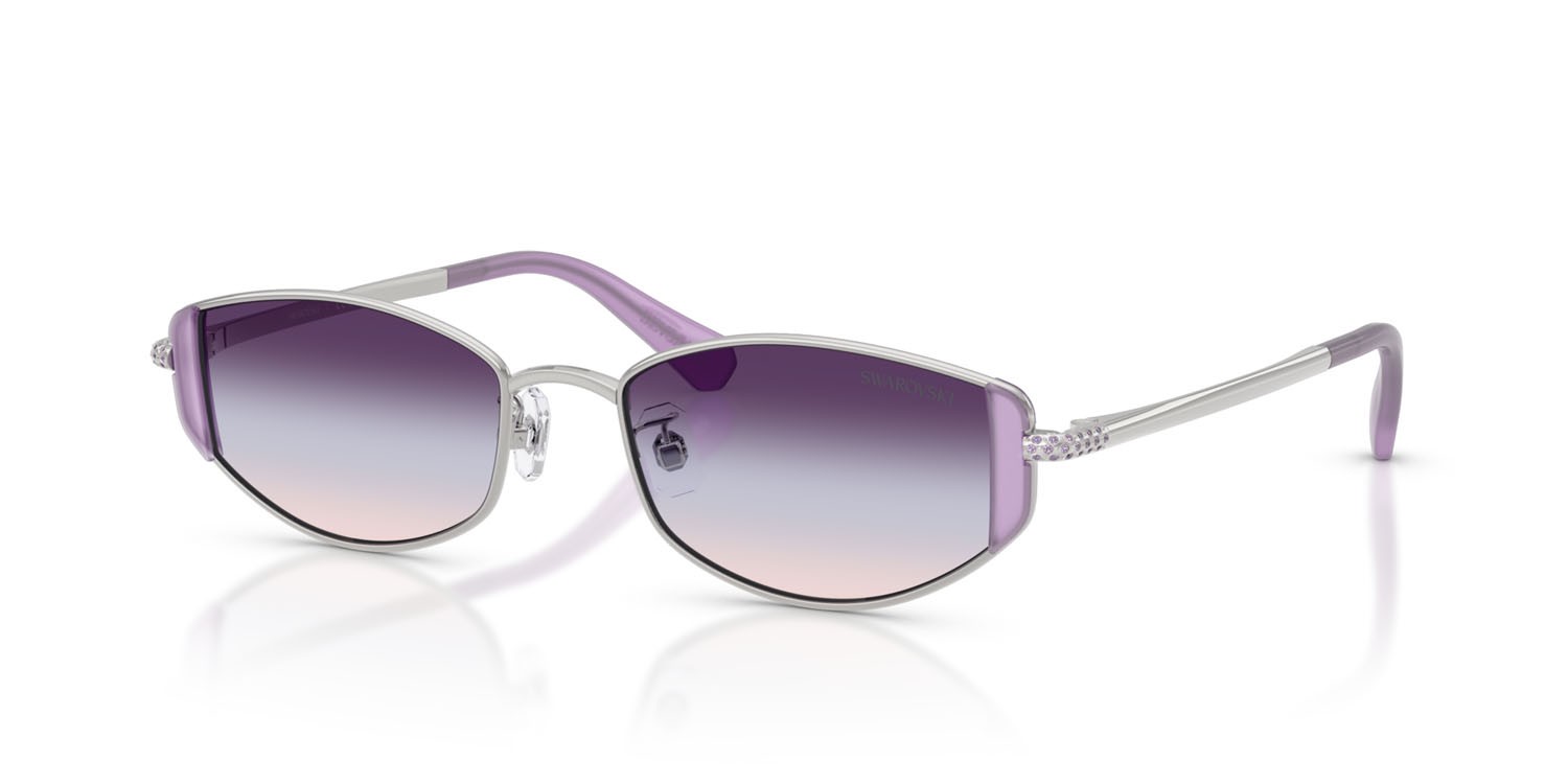Sunglasses Swarovski SK 7035D (4001U7) color argento shape oval lenses viola sfumato