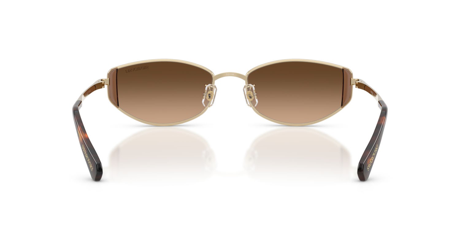 Sunglasses Swarovski SK 7035D (401374) color oro pallido shape oval lenses marrone sfumato