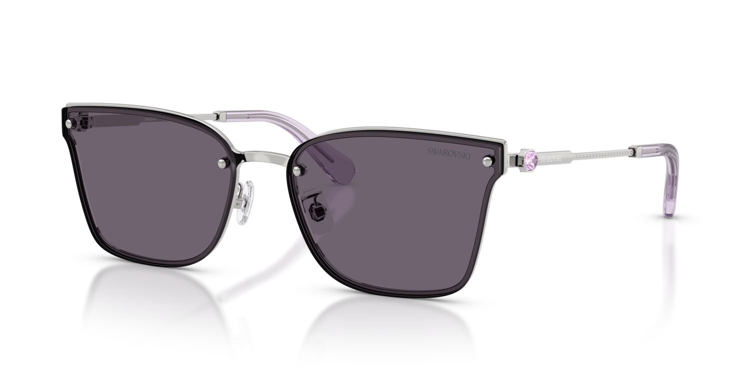 Sunglasses Swarovski SK 7036D (40011A) color argento shape irregular lenses viola