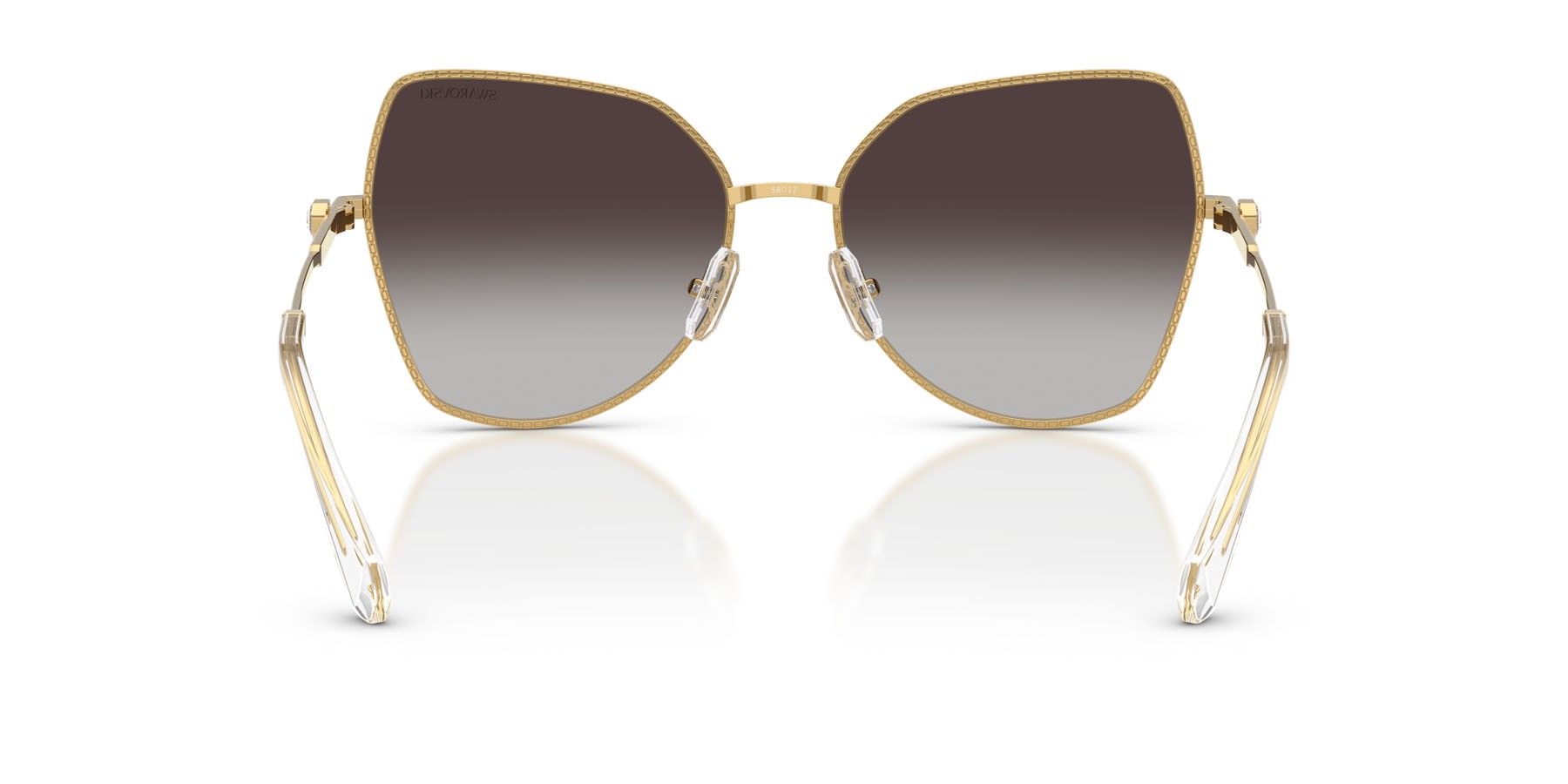Sunglasses Swarovski SK 7037 (40048G) color oro shape butterfly lenses grigio sfumato