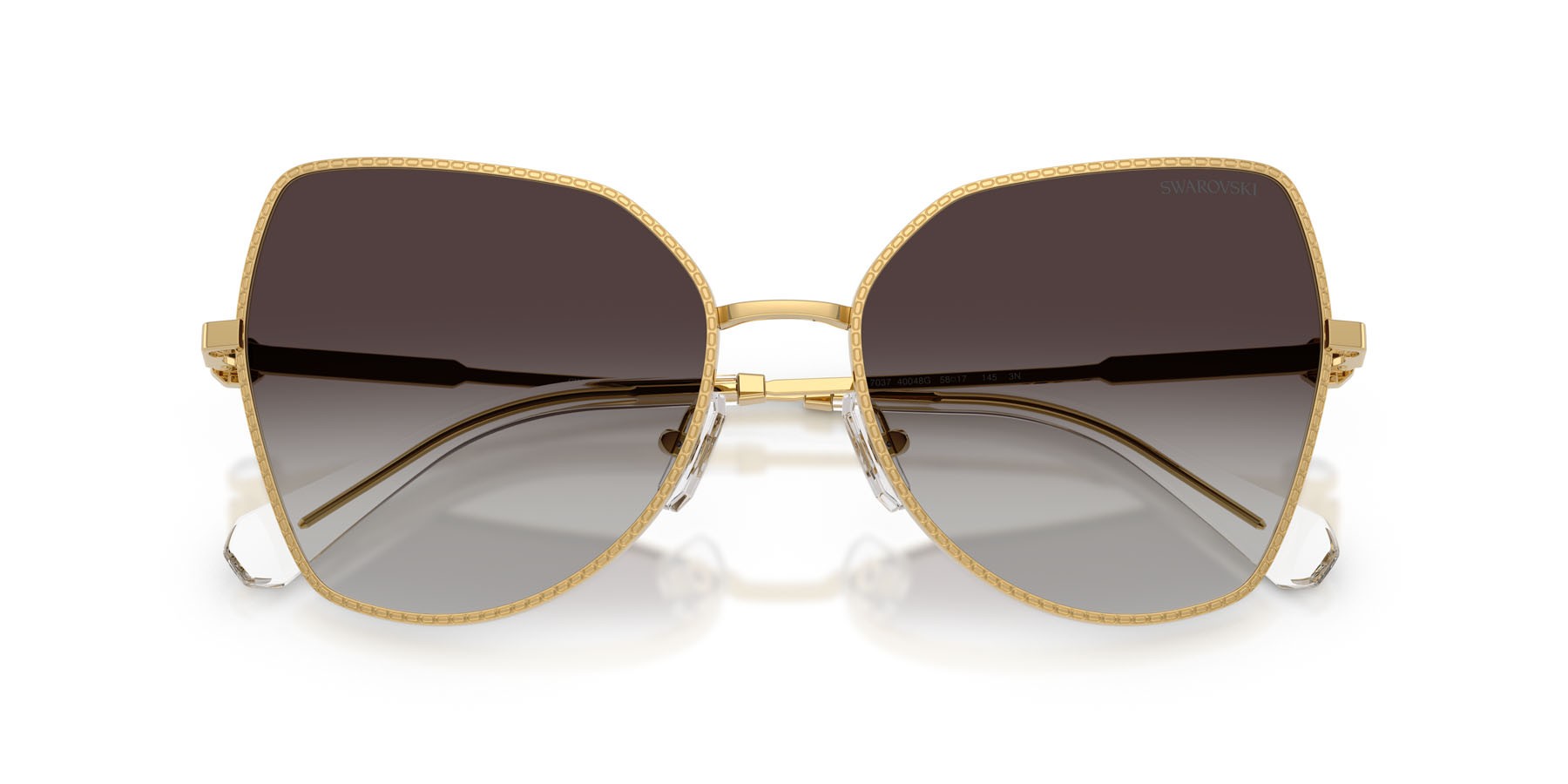 Sunglasses Swarovski SK 7037 (40048G) color oro shape butterfly lenses grigio sfumato