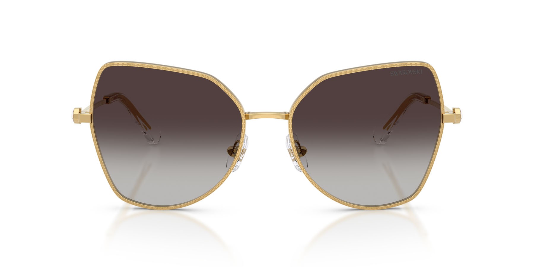 Sunglasses Swarovski SK 7037 (40048G) color oro shape butterfly lenses grigio sfumato
