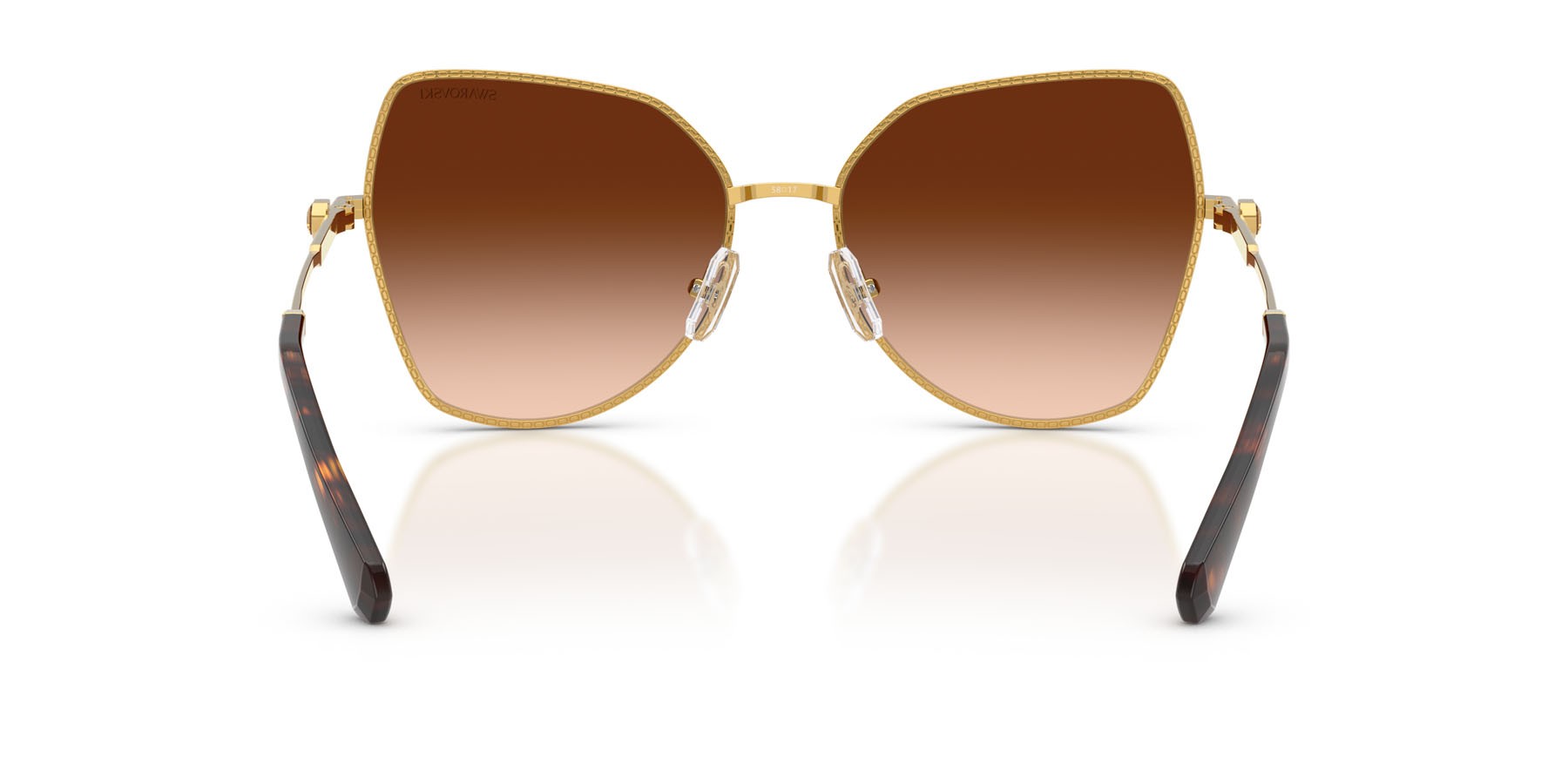 Sunglasses Swarovski SK 7037 (400774) color oro scuro shape butterfly lenses marrone sfumato