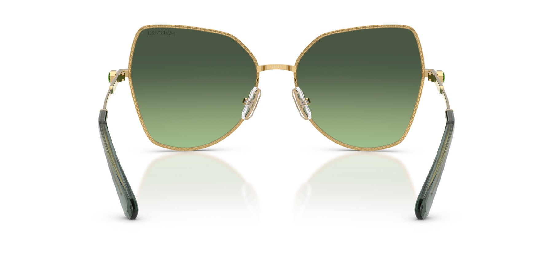 Sunglasses Swarovski SK 7037 (40172A) color oro shape butterfly lenses verde sfumato