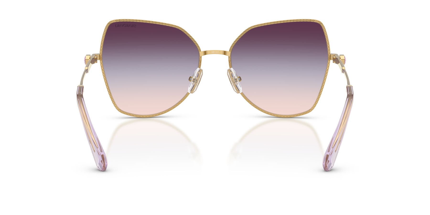 Sunglasses Swarovski SK 7037 (4036U7) color oro shape butterfly lenses marrone/blu/viola sfumato