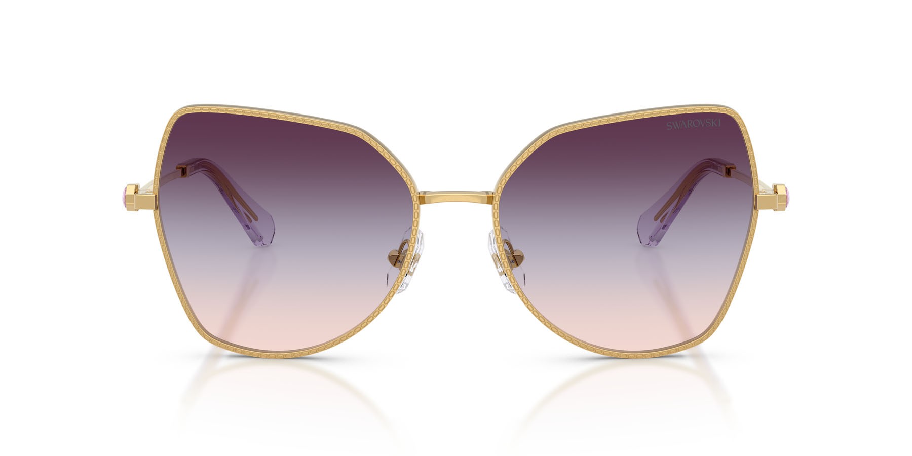 Sunglasses Swarovski SK 7037 (4036U7) color oro shape butterfly lenses marrone/blu/viola sfumato