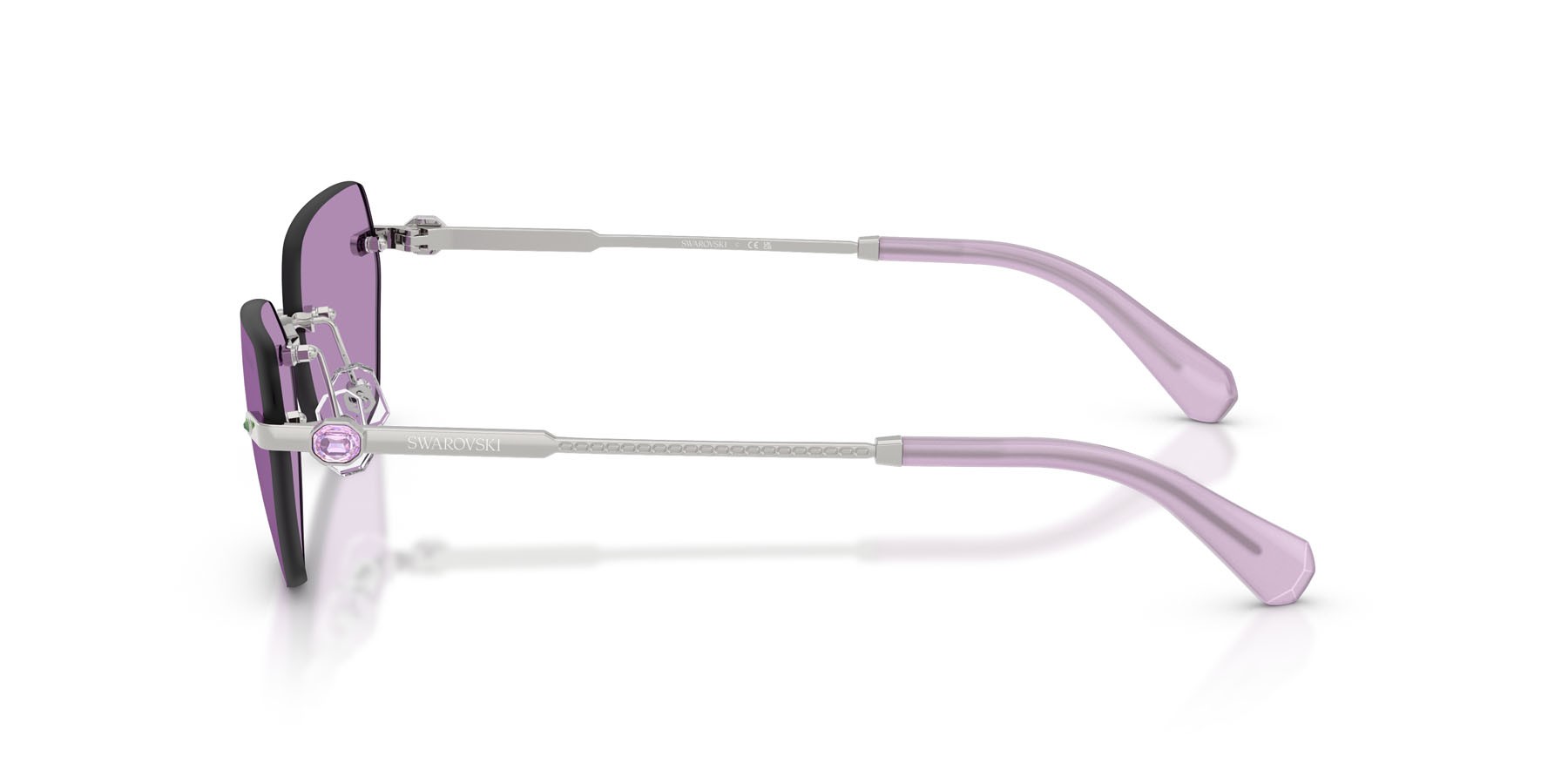 Sunglasses Swarovski SK 7038 (400169) color argento shape irregular lenses viola