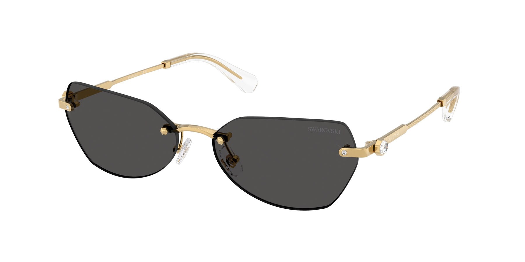 Sunglasses Swarovski SK 7038 (400487) color oro shape irregular lenses grigio scuro