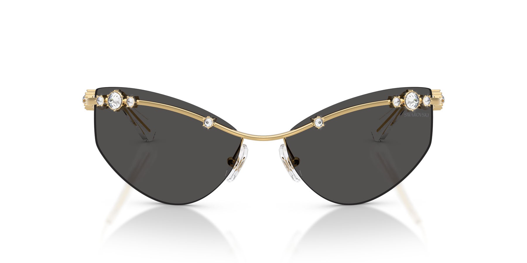 Sunglasses Swarovski SK 7039 (400487) color oro shape irregular lenses grigio scuro