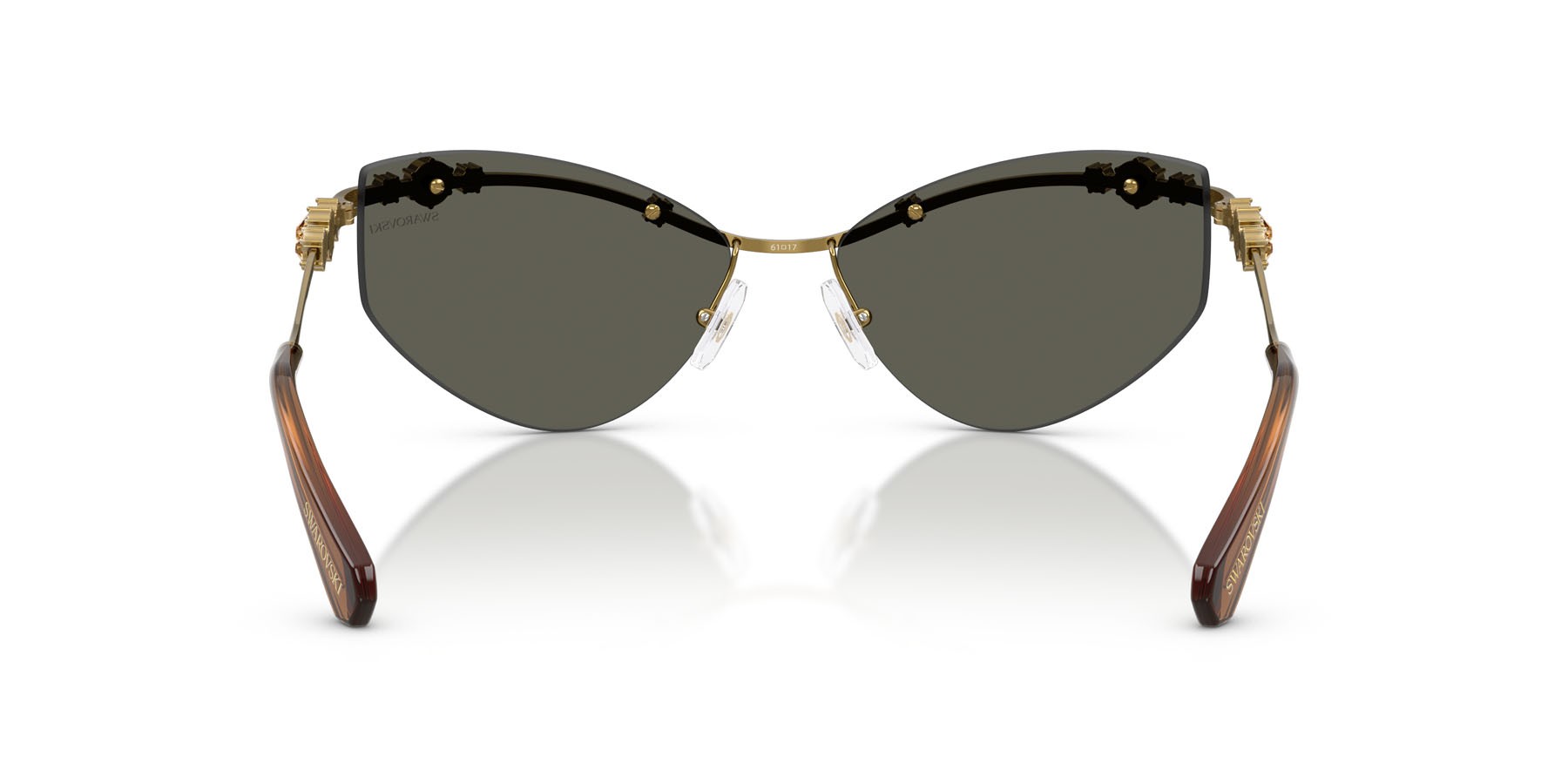 Sunglasses Swarovski SK 7039 (40427P) color oro shape irregular lenses marrone specchiato oro