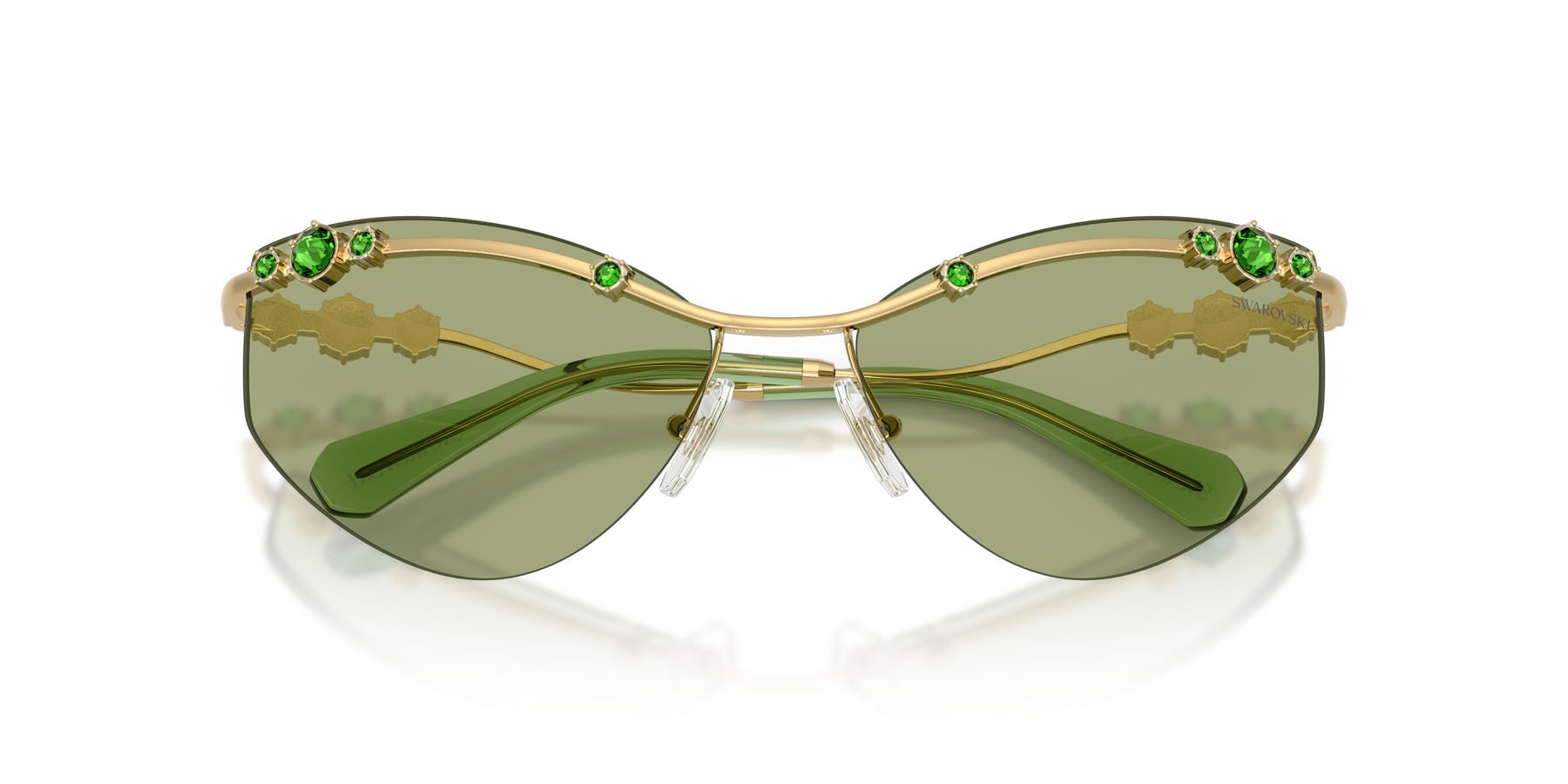 Sunglasses Swarovski SK 7039 (404382) color oro shape irregular lenses verde