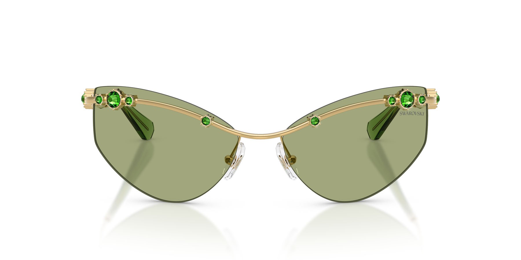 Sunglasses Swarovski SK 7039 (404382) color oro shape irregular lenses verde