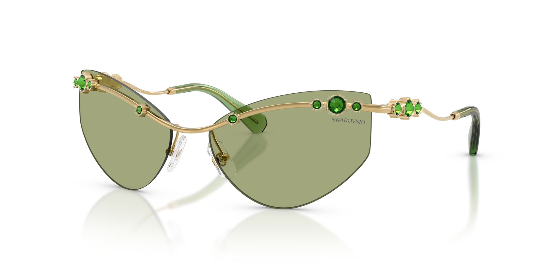 Sunglasses Swarovski SK 7039 (404382) color oro shape irregular lenses verde