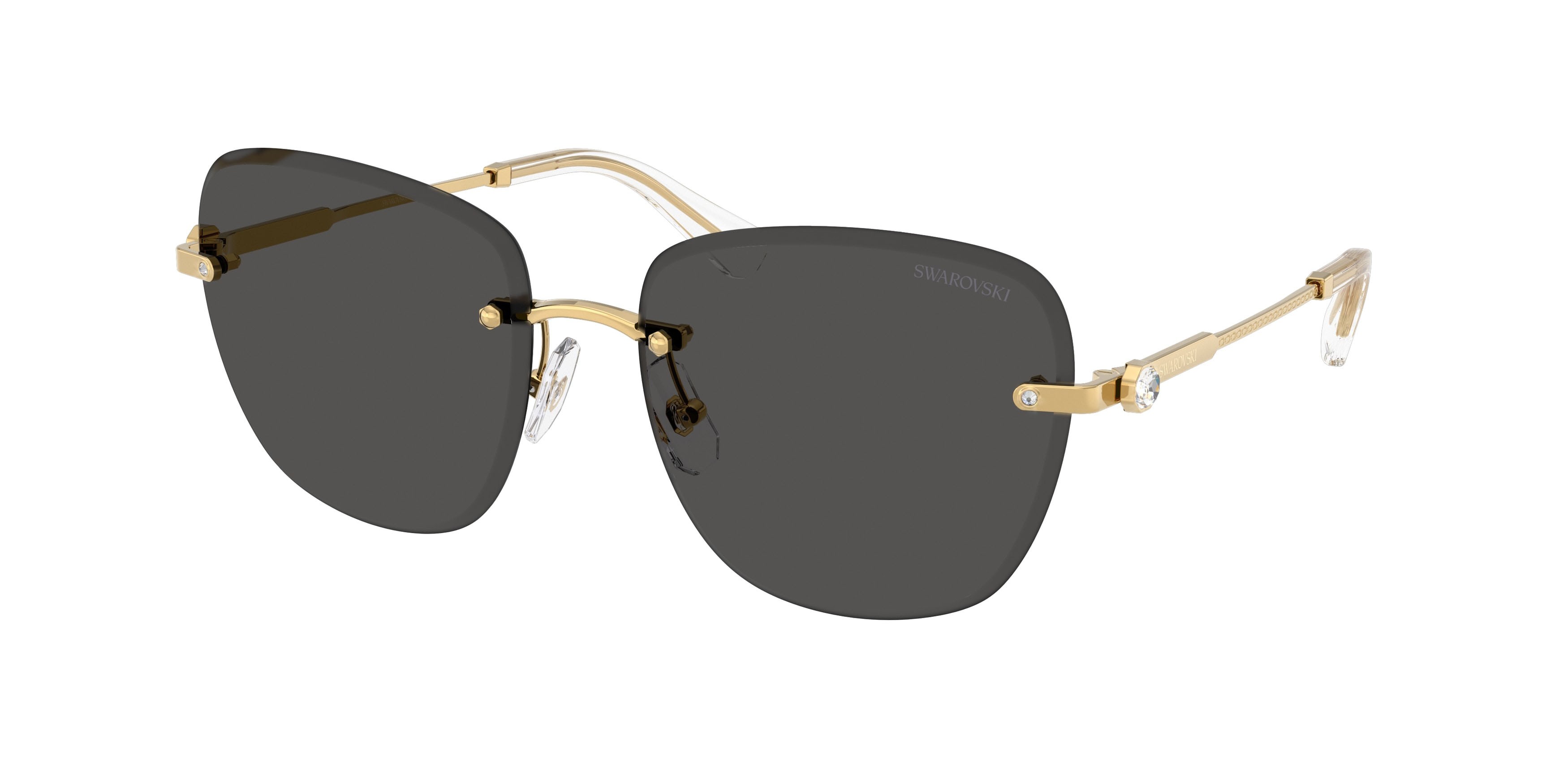Sunglasses Swarovski SK 7043 (400487) color oro shape square lenses grigio scuro