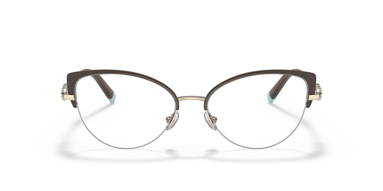 Occhiali da vista Tiffany TF 1145B (6172) colore marrone su oro pallido forma cat eye lenti lente demo