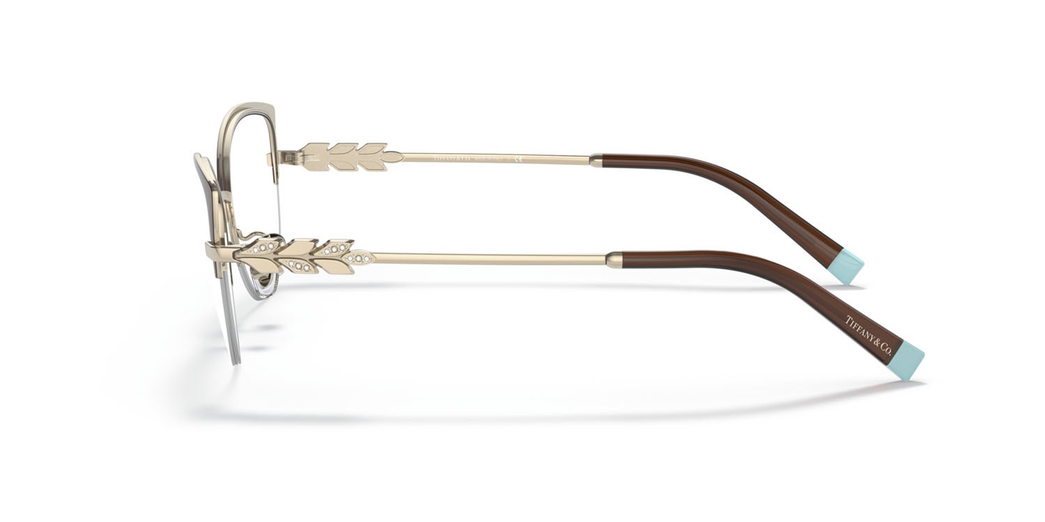 Occhiali da vista Tiffany TF 1145B (6172) colore marrone su oro pallido forma cat eye lenti lente demo