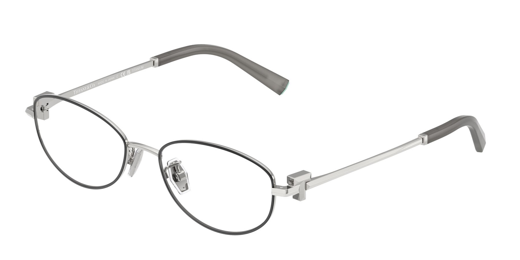 Occhiali da vista Tiffany TF 1162TD (6001) colore nero su argento forma ovale lenti lente demo