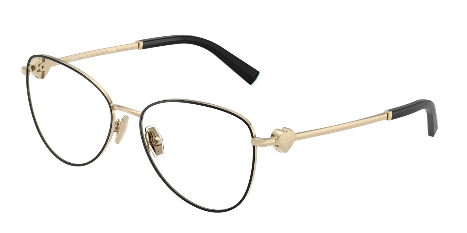 Occhiali da vista Tiffany TF 1163B (6164) colore nero su oro pallido forma aviator lenti lente demo
