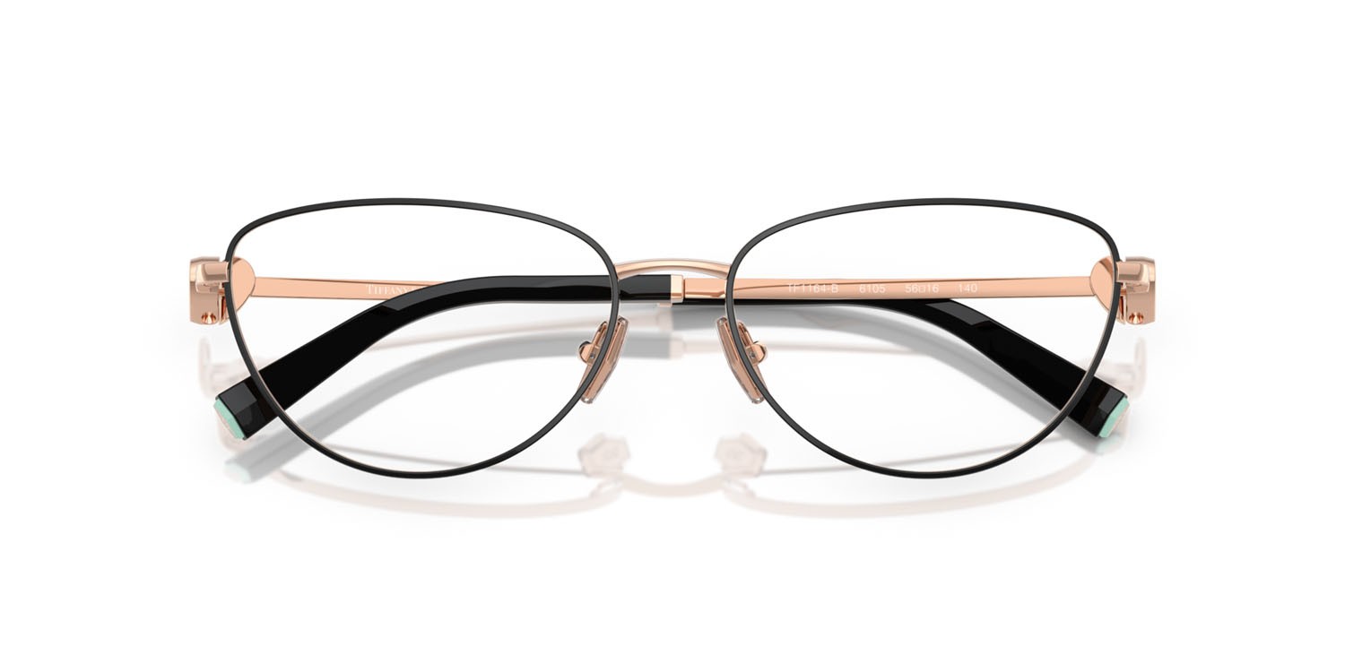 Occhiali da vista Tiffany TF 1164B (6105) colore black on rose gold forma ovale lenti lente demo