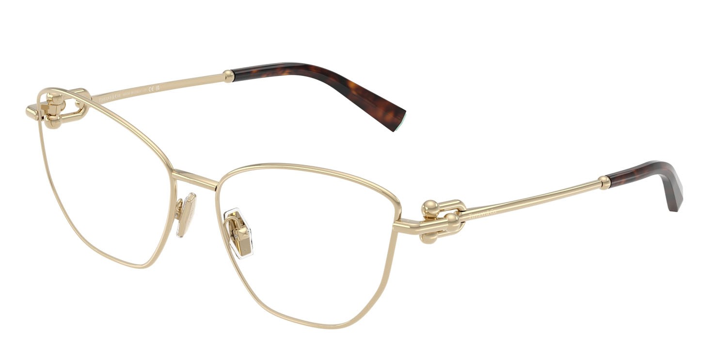 Eyeglasses Tiffany TF 1166 (6021) color oro pallido shape cat eye lenses lente demo