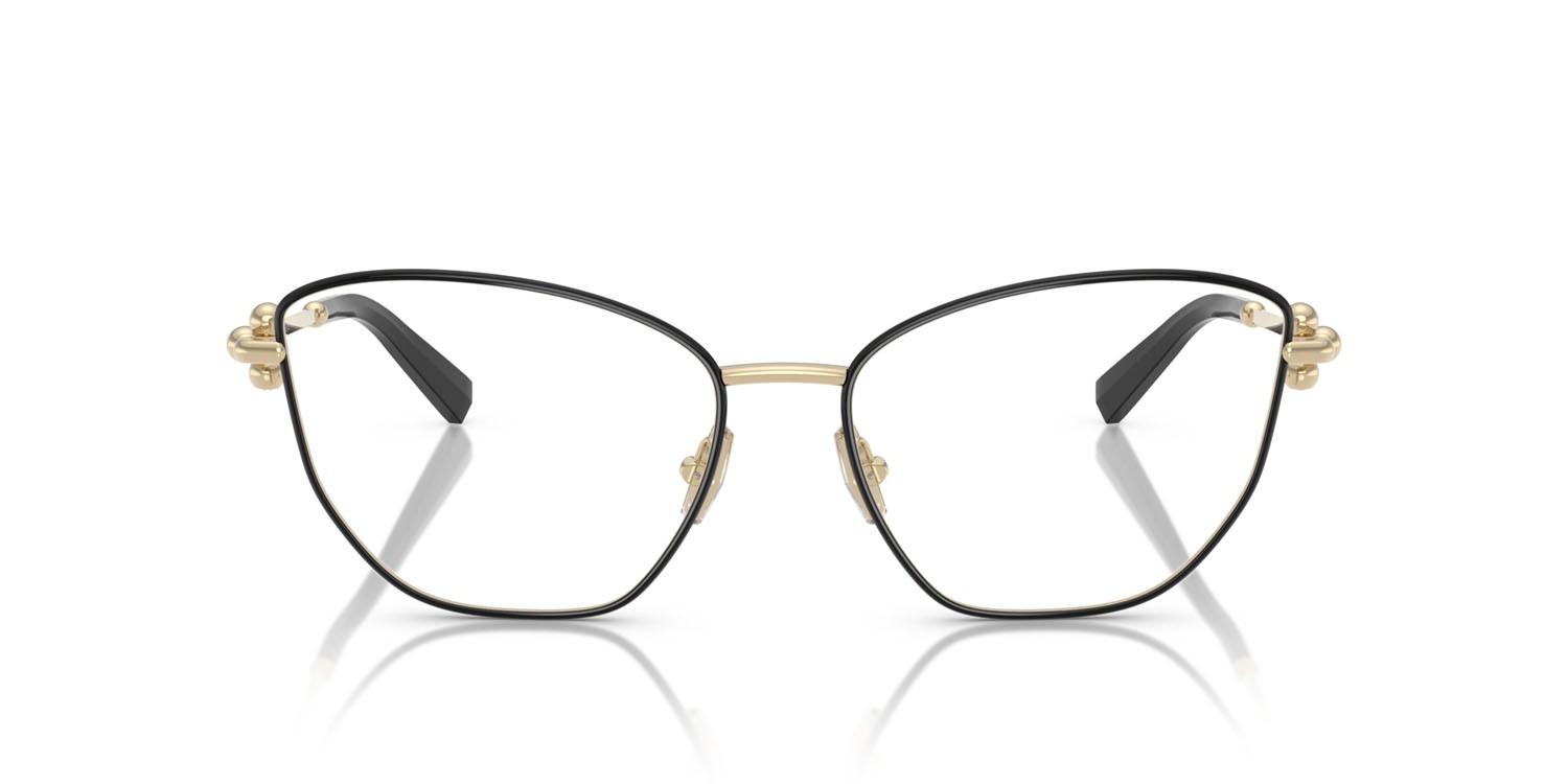 Eyeglasses Tiffany TF 1166 (6164) color nero su oro pallido shape cat eye lenses lente demo