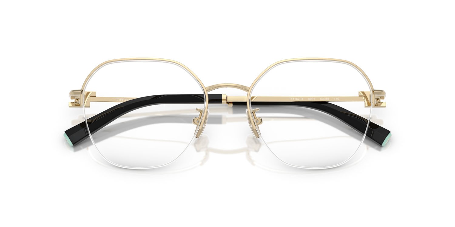 Eyeglasses Tiffany TF 1167D (6021) color oro pallido shape round lenses lente demo
