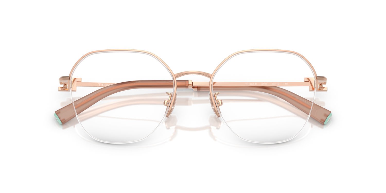 Eyeglasses Tiffany TF 1167D (6105) color oro rose shape round lenses lente demo
