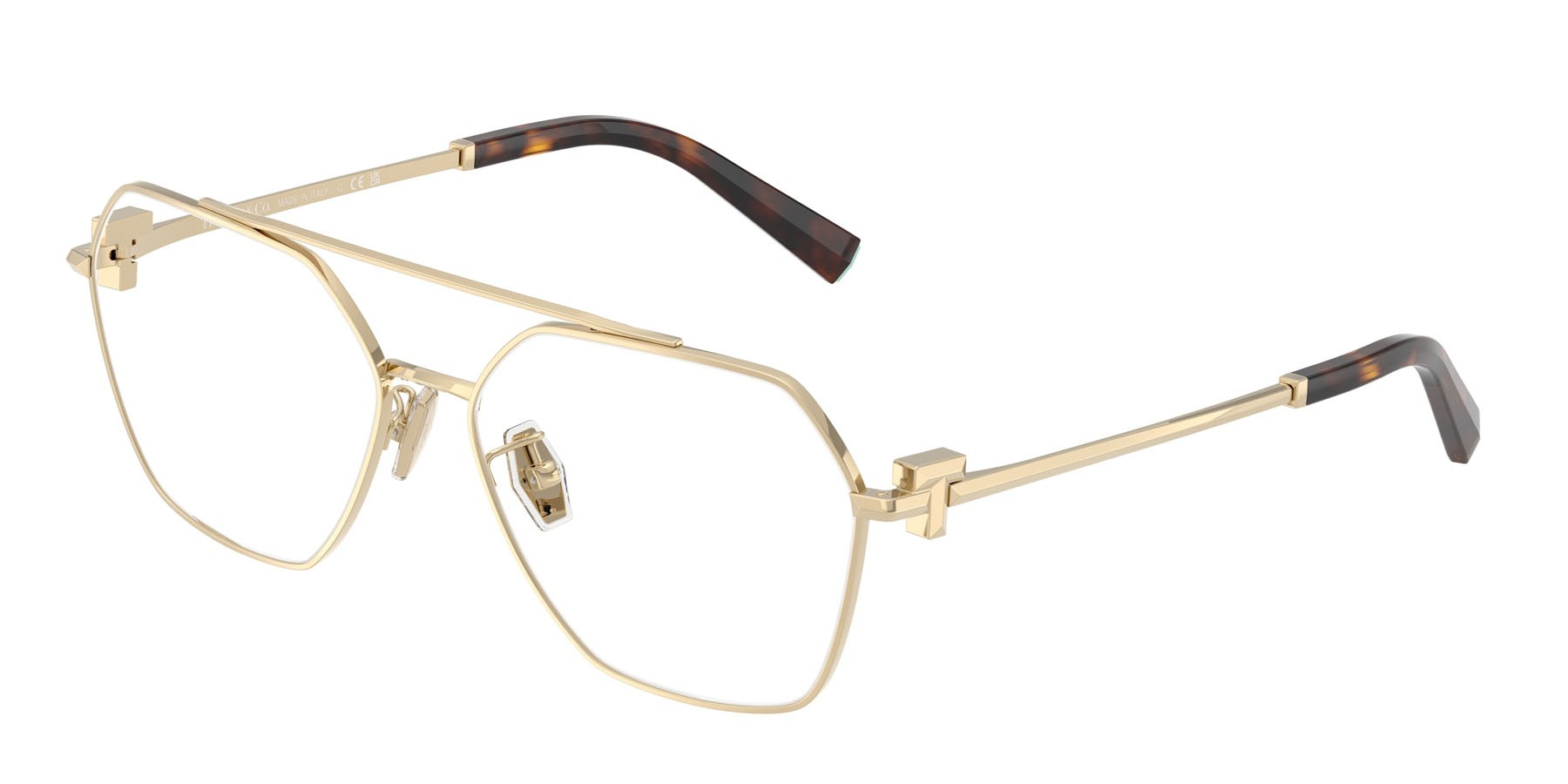 Occhiali da vista Tiffany TF 1169 (6021) colore oro pallido forma irregolare lenti lente demo