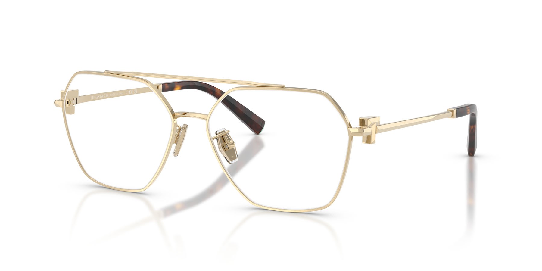Occhiali da vista Tiffany TF 1169 (6021) colore oro pallido forma irregolare lenti lente demo
