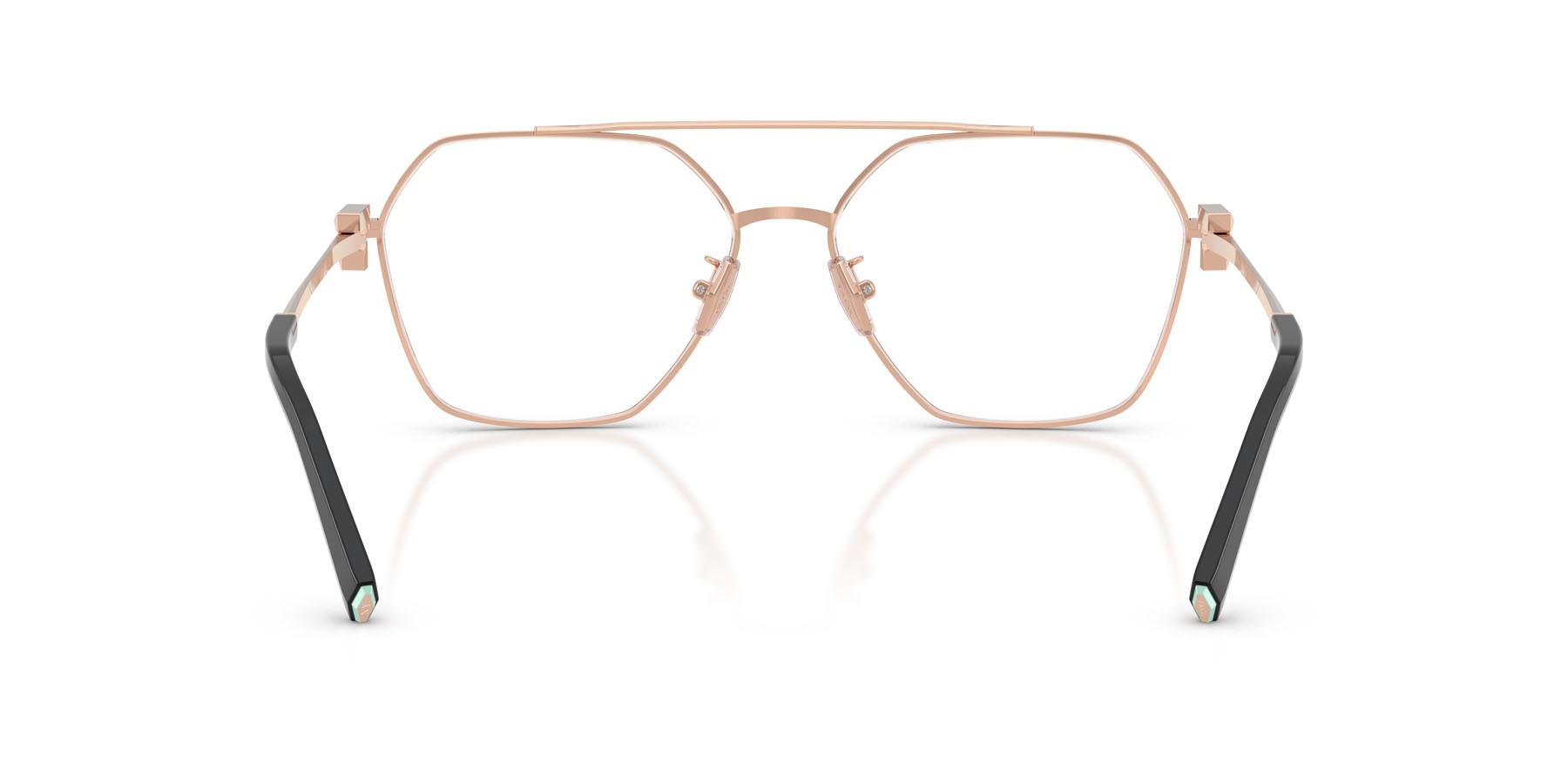 Occhiali da vista Tiffany TF 1169 (6105) colore black on rose gold forma irregolare lenti lente demo