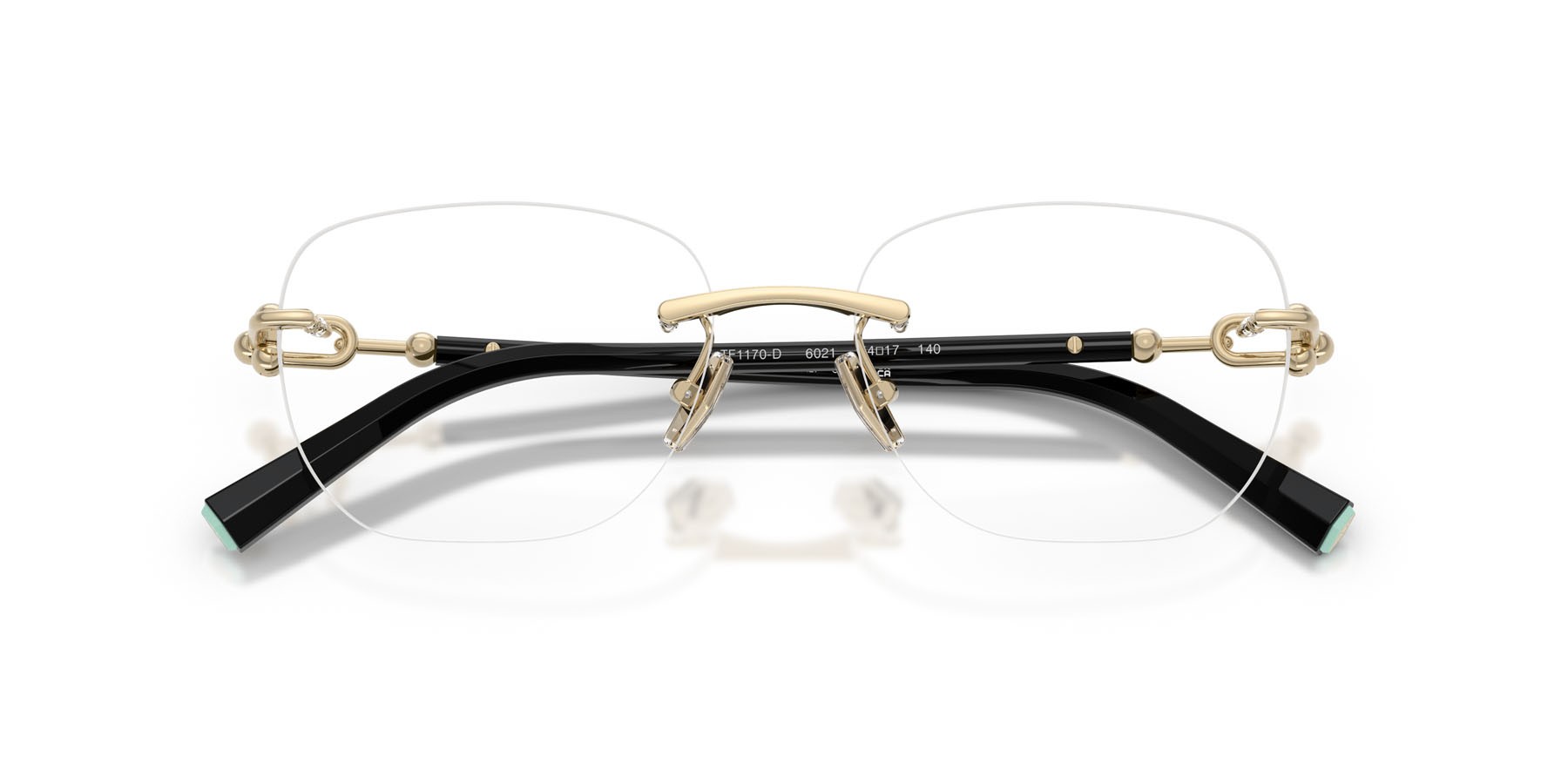 Occhiali da vista Tiffany TF 1170D (6021) colore oro pallido forma quadrato lenti lente demo