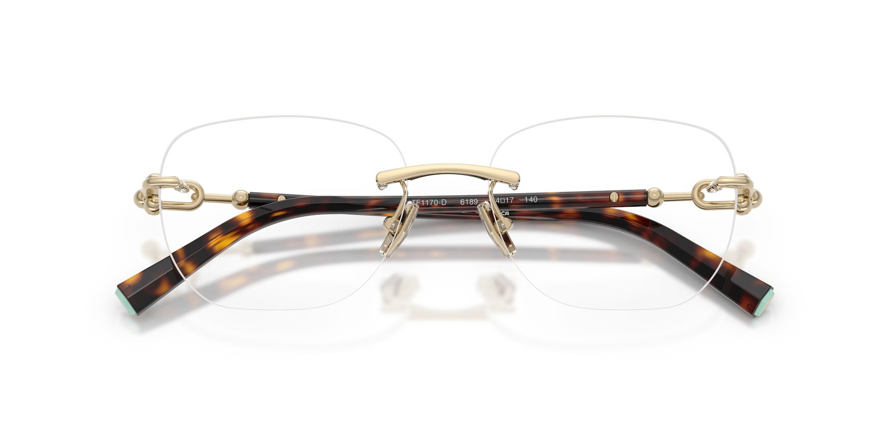 Occhiali da vista Tiffany TF 1170D (6189) colore oro pallido forma quadrato lenti lente demo