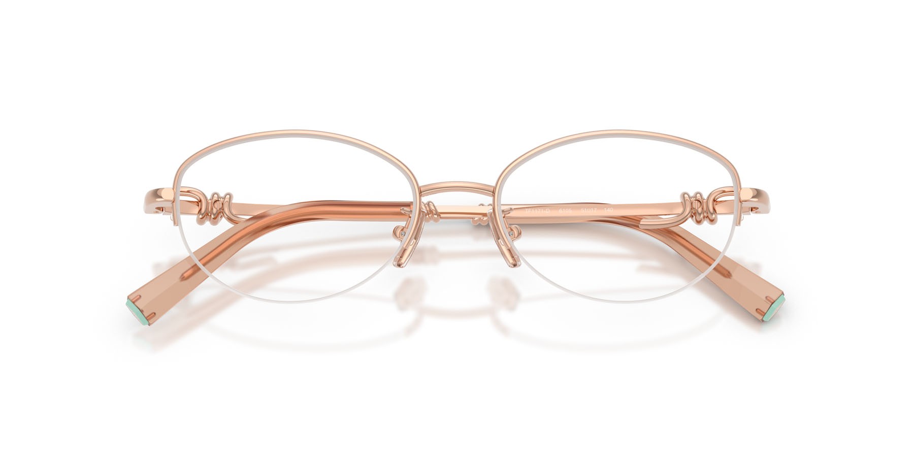 Eyeglasses Tiffany TF 1171D (6105) color oro rose shape oval lenses lente demo