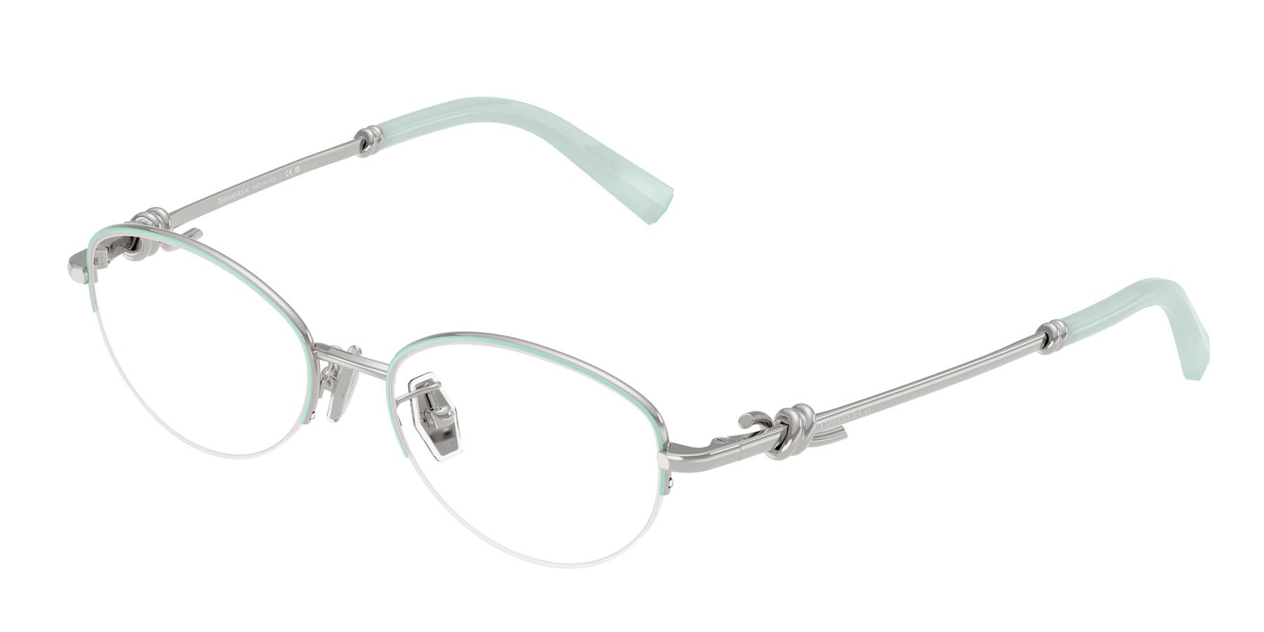 Eyeglasses Tiffany TF 1171D (6151) color tiffany blue on silver shape oval lenses lente demo