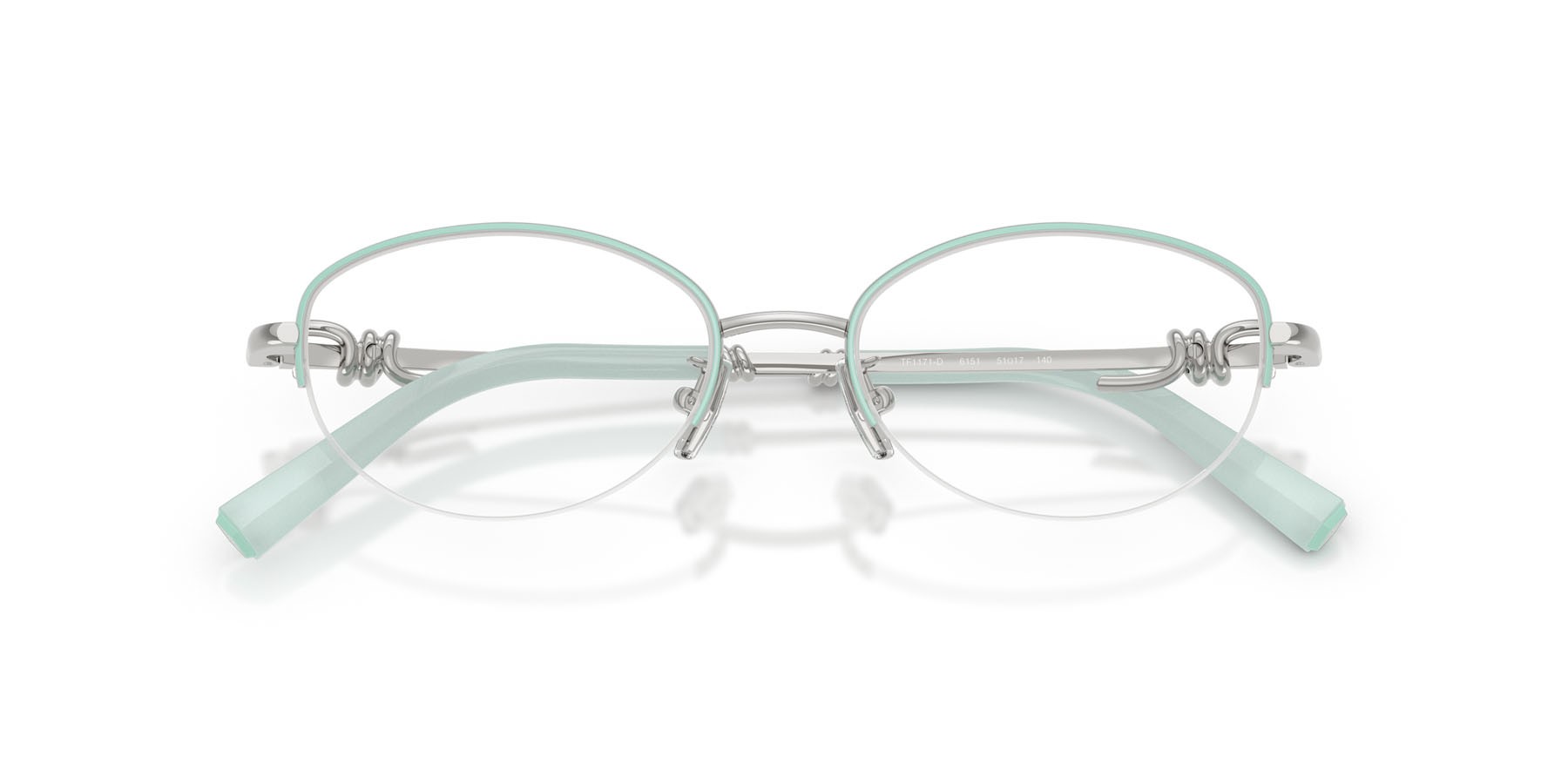 Eyeglasses Tiffany TF 1171D (6151) color tiffany blue on silver shape oval lenses lente demo