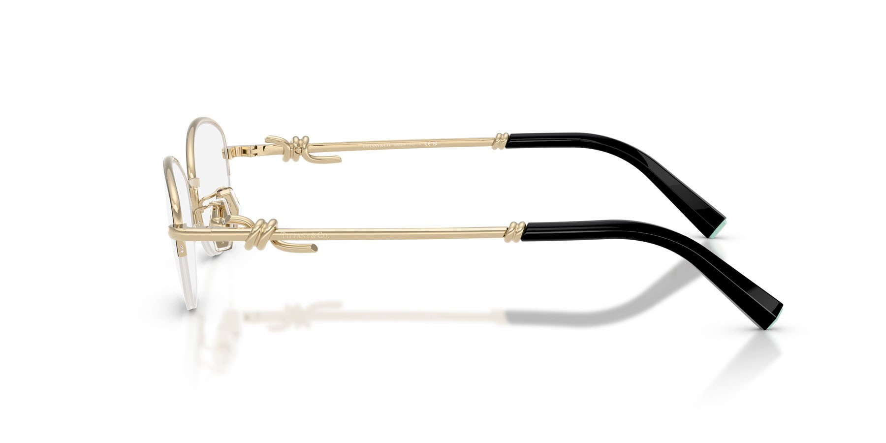 Eyeglasses Tiffany TF 1171D (6164) color nero su oro pallido shape oval lenses lente demo