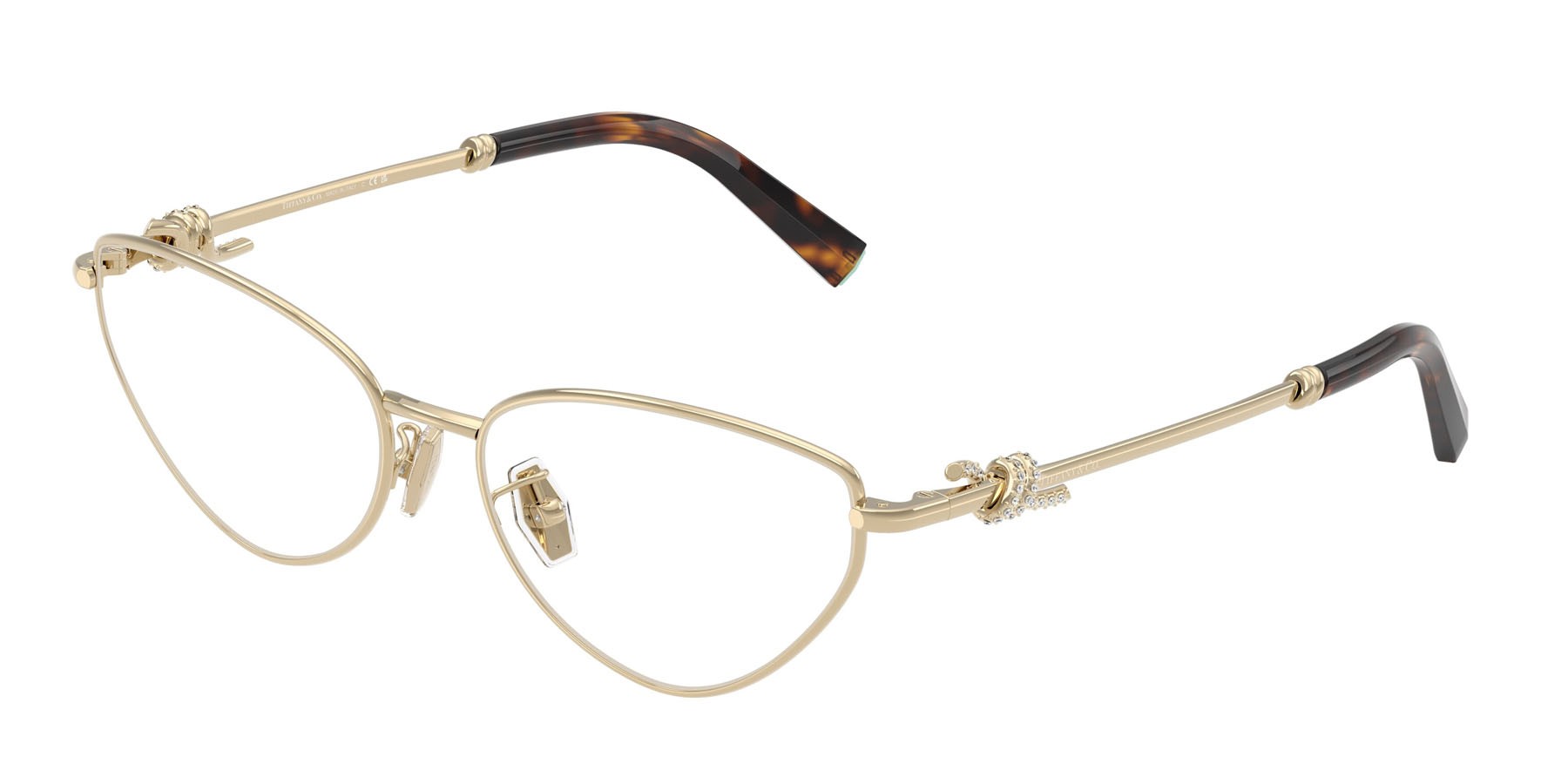 Eyeglasses Tiffany TF 1172B (6021) color oro pallido shape cat eye lenses lente demo