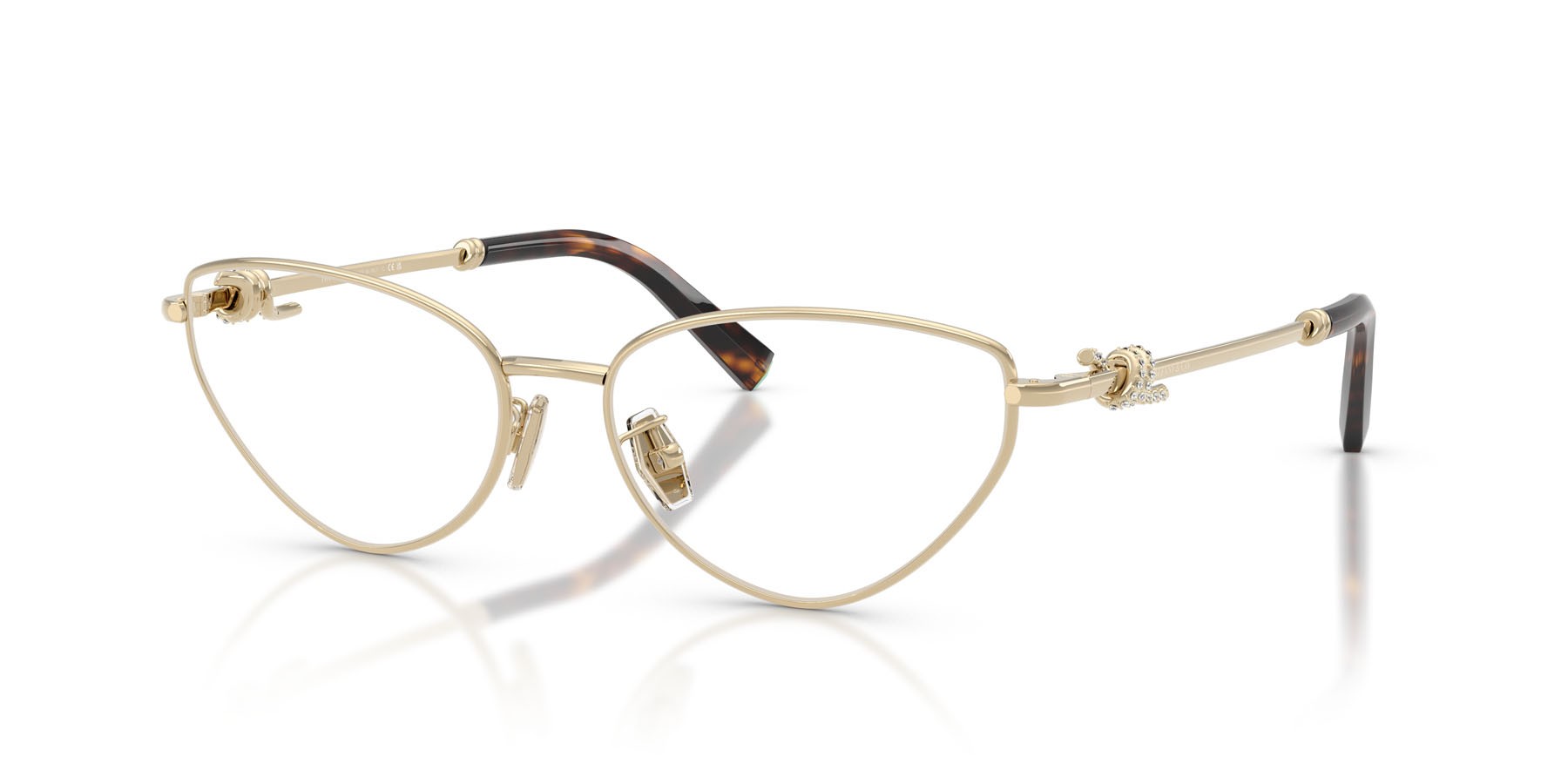 Eyeglasses Tiffany TF 1172B (6021) color oro pallido shape cat eye lenses lente demo
