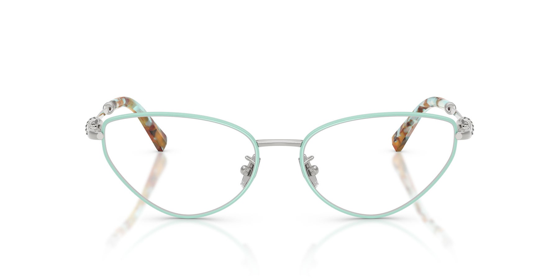 Occhiali da vista Tiffany TF 1172B (6151) colore tiffany blue on silver forma cat eye lenti lente demo