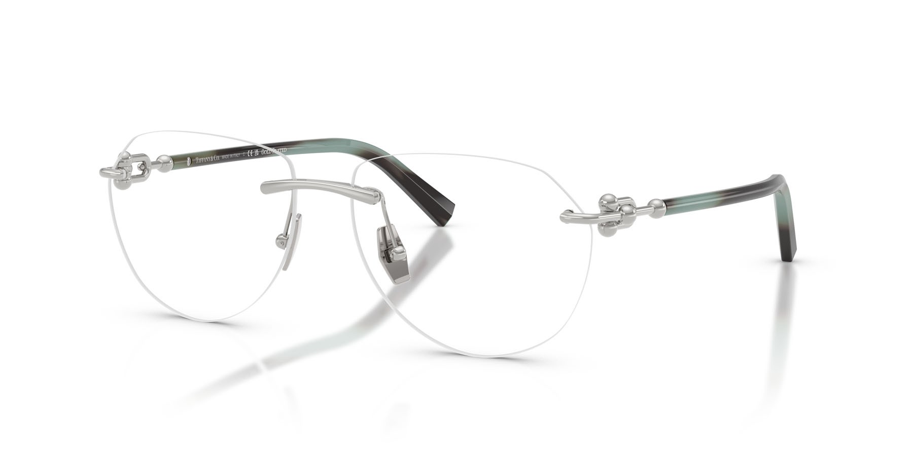 Occhiali da vista Tiffany TF 1173K (6213) colore argento placcato oro forma aviator lenti lente demo