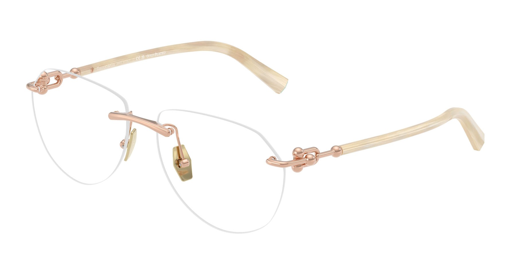 Occhiali da vista Tiffany TF 1173K (6214) colore placcato oro rose forma aviator lenti lente demo