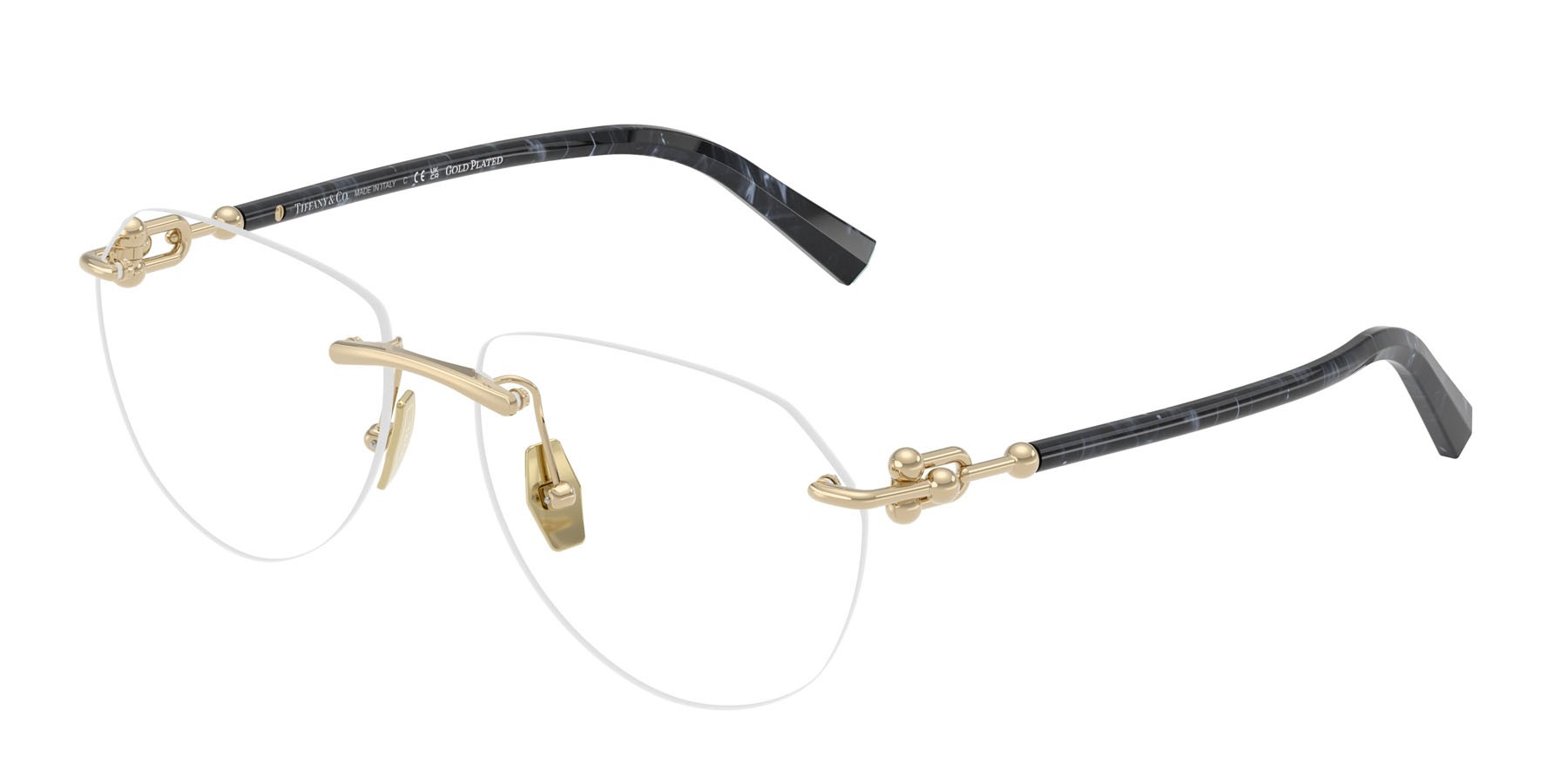 Occhiali da vista Tiffany TF 1173K (6220) colore placcato oro pallido forma aviator lenti lente demo